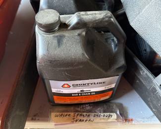 A couple of gallons of chainsaw oil