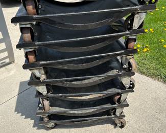 This is a great stack of eight car dollies and each dolly has 1000 pound maximum capacity.