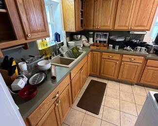 The kitchen is all displayed and ready to be viewed! A complete kitchen stocked with many high-end pieces, and everything is in like new condition!
