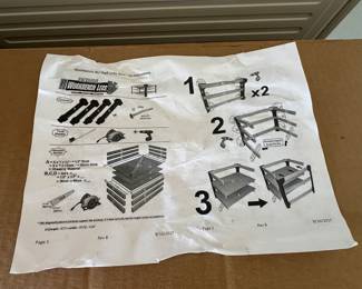 This box was a mystery as it had nothing on it. When we opened it we found out. It is a complete brand new never used set of workbench legs!
