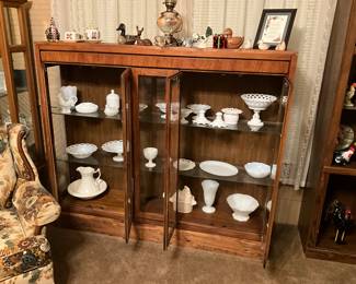Wonderful large cabinet.. lots of Milk Glass