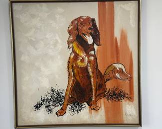 Large  MCM Painting of Dog
