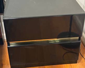 Contemporary Black Lacquer Dresser and Nightstand