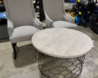 High Back C=Accent Chairs and Table Orlando