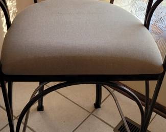 Wrought iron bar stools, pair of two