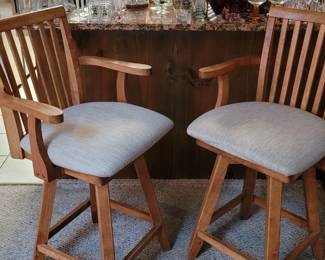 Pair of wooden barstools