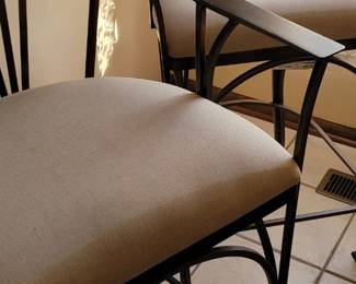 Wrought iron bar stools, pair of two