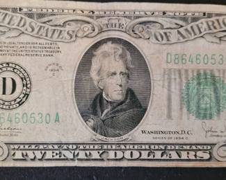 1934C $20 Silver Certificate 