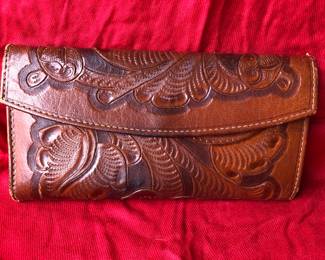 Tooled leather wallet