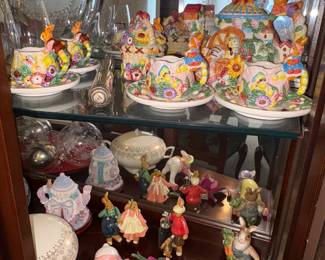 Bunny Tea set, Easter figurines
