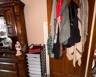 Sweaters, Jackets, Scarves, Rolling Cart