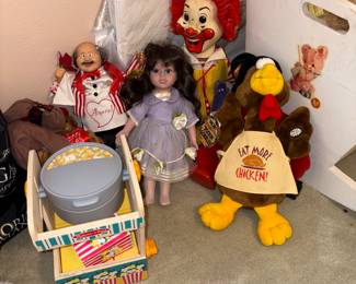 Animated Toys, Porcelain dolls, Ronald McDonald Doll