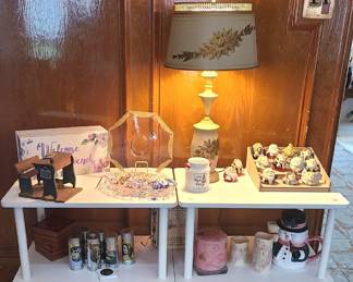 Glass flip flop ornaments, Star Wars Collectibles (sold), Monkey Platter (sold)