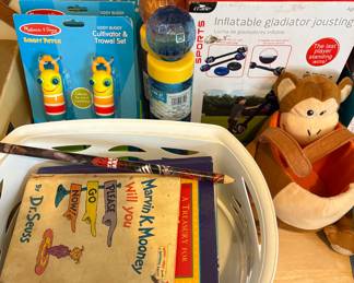 Kids story books and mellisa and Doug toys