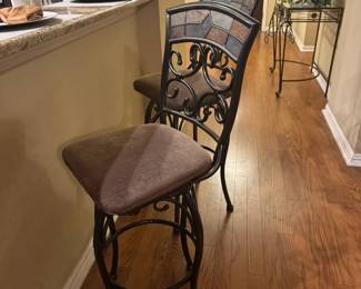 Matching swivel bar stools