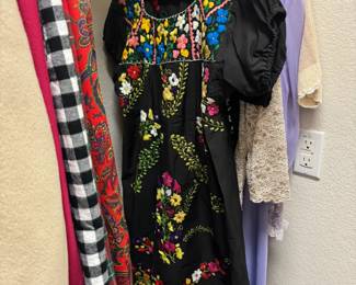 Vintage Mexican dress in splashy bright colors