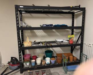 Super heavy duty metal shelves (set of two), gardening supplies