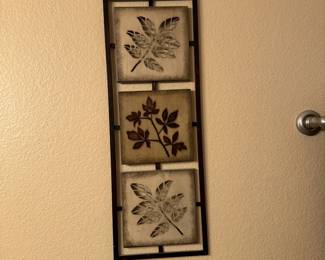 Metal leaf inspired wall art
