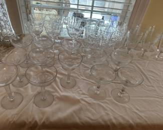 Antique crystal stemware