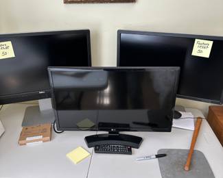 2 computer monitors factory reset, 19inch tv