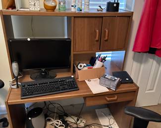 Desk--computer and keyboard cleared to factory settings