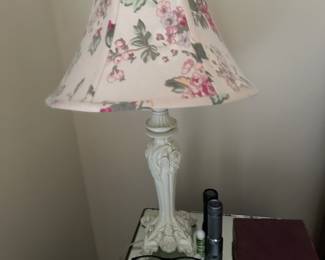 Pair ceramic bedroom lamps