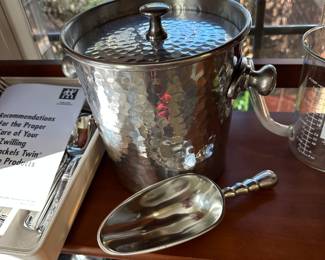 Hammered Metal Ice Bucket