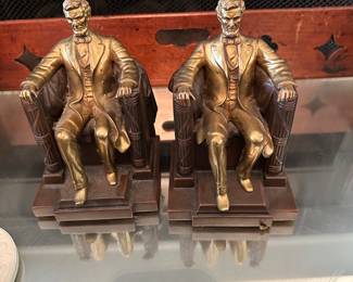 Antique Jenings Bros Abe Lincoln book ends 7 in tall