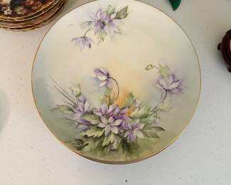 Antique Havilans Limoges Botanical plates