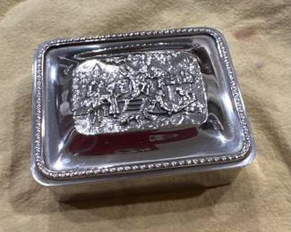 Vintage silver plate trinket box