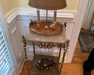 Antique table ,accent lamp