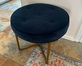 Royal blue round ottoman