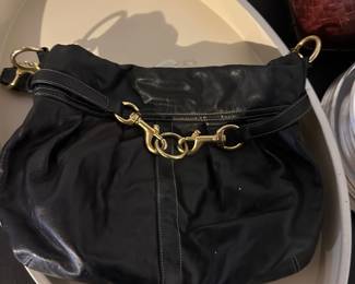 Black leather Coach bag