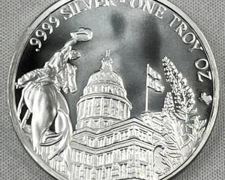 1oz Silver Texas Capitol Round 2019 .9999