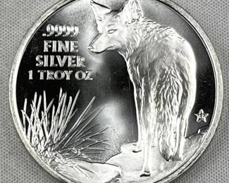 1oz Silver Texas Coyote Round 2016 .9999