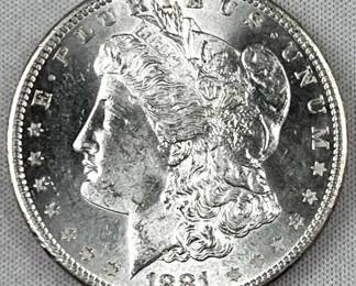 1881-S Morgan Silver Dollar, Nice BU