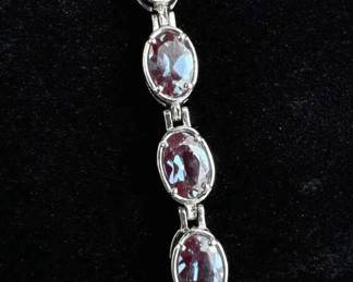 925 Silver Mystic Topaz Adjustable Bracelet