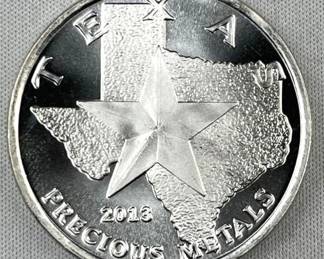 1oz Silver Texas Cowboy Round 2013 .9999