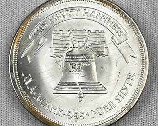 1oz Silver Round, Liberty .999 Fine BU/Tone