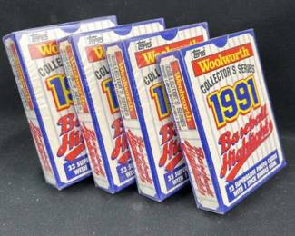 (4) 1991 Topps Ireland Woolworth Highlights Box