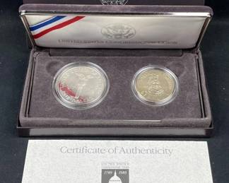 1989 Silver Prf. Dollar & Clad 50c Congressional