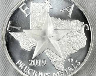 1oz Silver Texas Capitol Round 2019 .9999