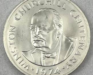 1974 Silver Churchill Turks & Caico Islands Round