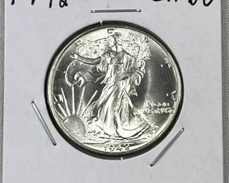 1942 Walking Liberty Silver Half Dollar, Choice BU