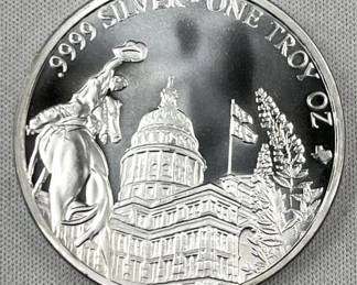 1oz Silver Texas Capitol Round 2019 .9999