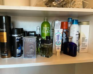 Men’s items in bedroom