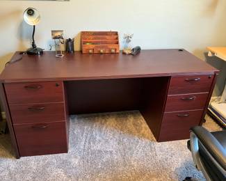 Large desk in office