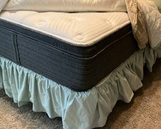 King size mattress, box springs, platform & headboard - like NEW!