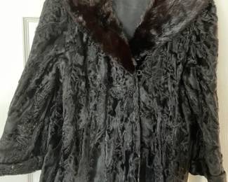 Consigned lamb jacket with fur collar - xs-sm. $50.00