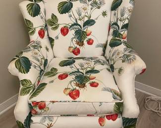 Custom newly upholstered club chair with contrasting upholstered back.  $250